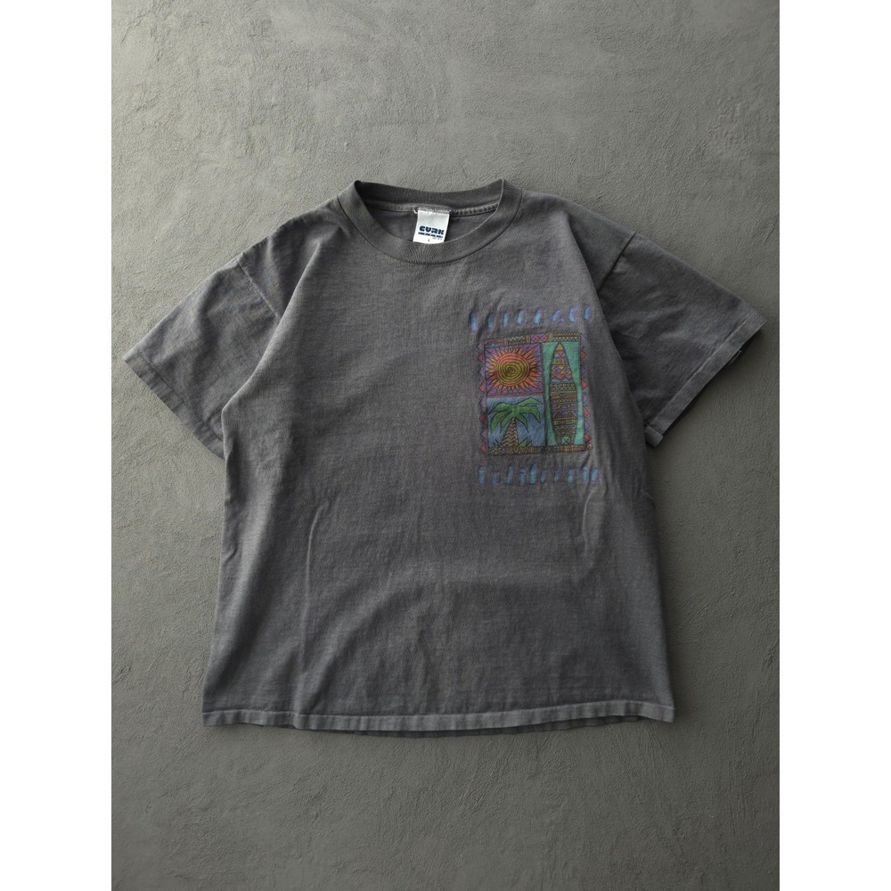 Vintage 90s Coronado California Grey Single Stitch Surfing T-shirt Cotton L USA